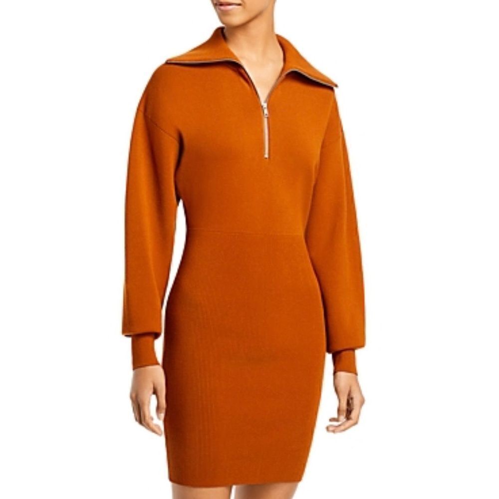 A.L.C. Otto Collared Ribbed Knit Dress in Allspice NWT Size Medium